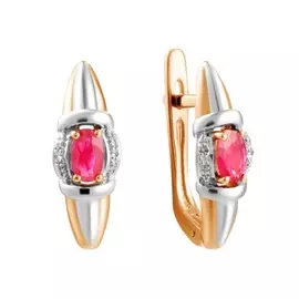 Серьги c бриллиантами и рубинами