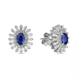 Серьги c бриллиантами и сапфирами