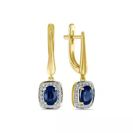 Серьги c бриллиантами и сапфирами