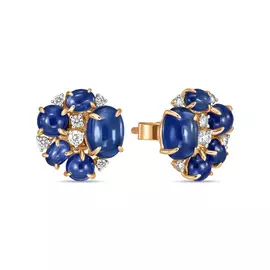 Серьги c бриллиантами и сапфирами