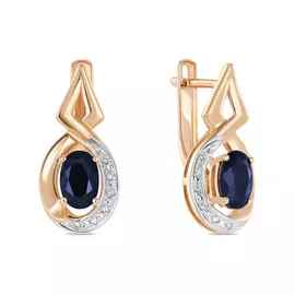 Серьги c бриллиантами и цветными сапфирами