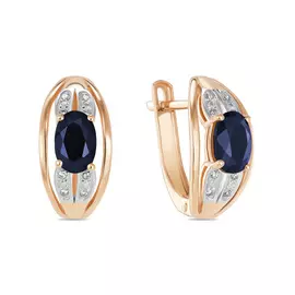 Серьги c бриллиантами и сапфирами