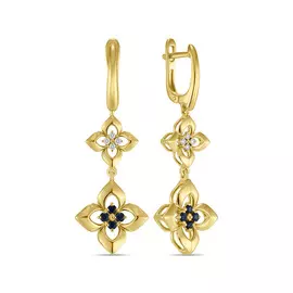 Серьги c бриллиантами и сапфирами