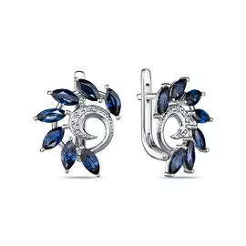 Серьги c бриллиантами и сапфирами