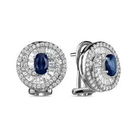 Серьги c бриллиантами и сапфирами