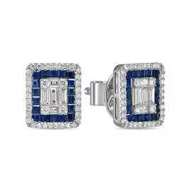 Серьги c бриллиантами и сапфирами