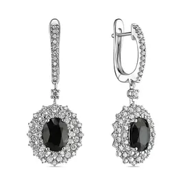 Серьги c бриллиантами и цветными сапфирами