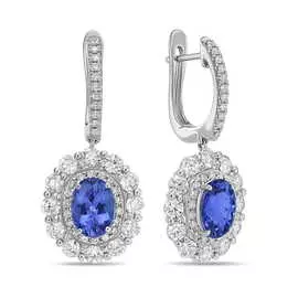 Серьги c бриллиантами и танзанитами