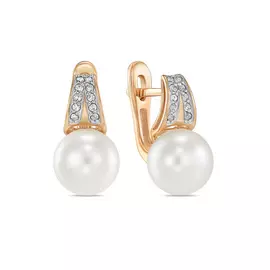 Серьги c бриллиантами и жемчугом