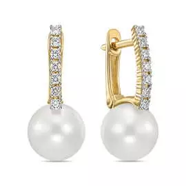 Серьги c бриллиантами и жемчугом