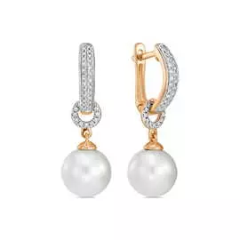Серьги c бриллиантами и жемчугом