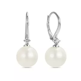 Серьги c бриллиантами и жемчугом