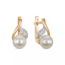 Серьги c бриллиантами и жемчугом