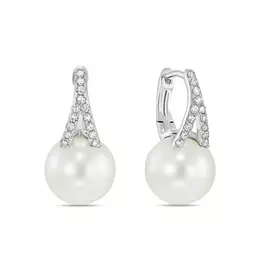 Серьги c бриллиантами и жемчугом