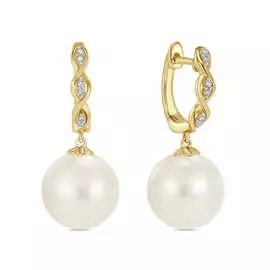 Серьги c бриллиантами и жемчугом