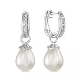 Серьги c бриллиантами и жемчугом