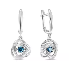 Серьги c цветными бриллиантами