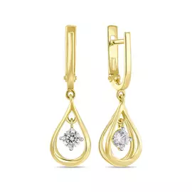 Серьги c фианитами