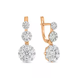 Серьги c фианитами