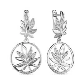 Серьги c фианитами