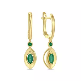 Серьги c изумрудами