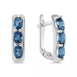 Серьги c лондон топазом