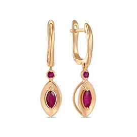 Серьги c рубинами