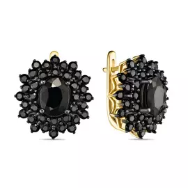 Серьги c сапфир цветнойами