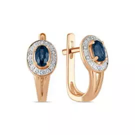 Серьги c сапфирами и бриллиантами