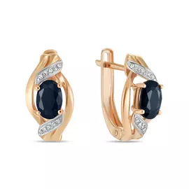 Серьги c бриллиантами и цветными сапфирами