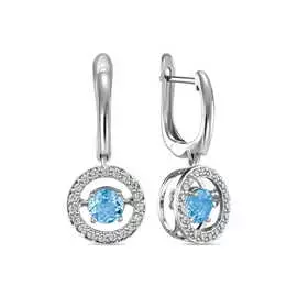 Серьги c топазами и фианитами