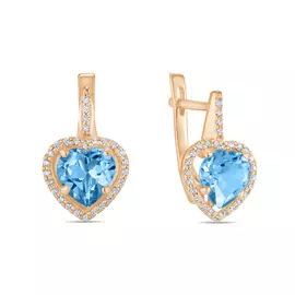 Серьги c топазами и фианитами