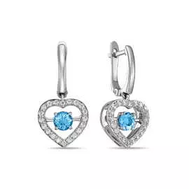 Серьги c топазами и фианитами