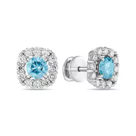 Серьги c выращенным бриллиантом