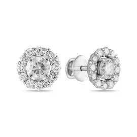 Серьги c выращенным бриллиантом