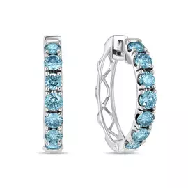 Серьги c выращенным бриллиантом