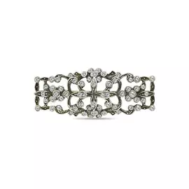 Серебряная брошь c сваровски