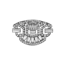 Серебряная брошь c сваровски