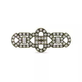 Серебряная брошь c сваровски