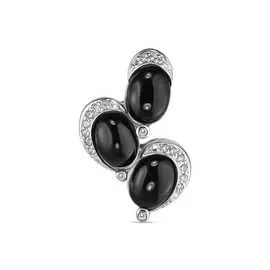 Серебряная подвеска c ониксом и фианитами
