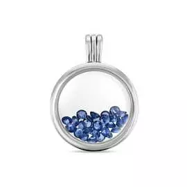 Серебряная подвеска c сапфирами и стеклом