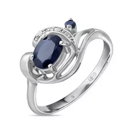 Серебряное Кольцо c берилом и фианитами