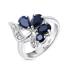 Серебряное кольцо c топазом и ониксом