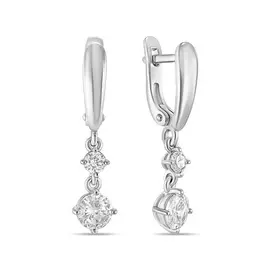 Серебряные серьги c фианитами