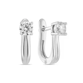 Серебряные серьги c фианитами