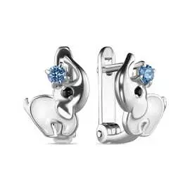 Серебряные серьги c фианитами