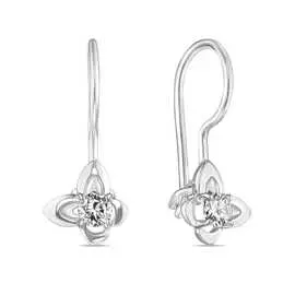 Серебряные серьги c фианитами