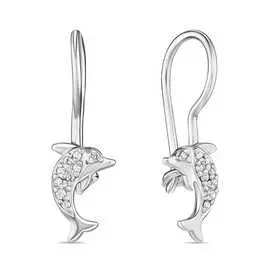 Серебряные серьги c фианитами