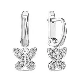 Серебряные серьги c фианитами