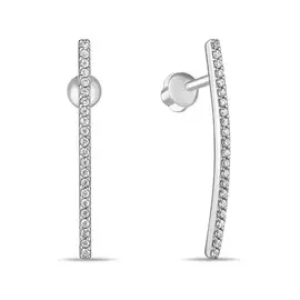 Серебряные серьги c фианитами